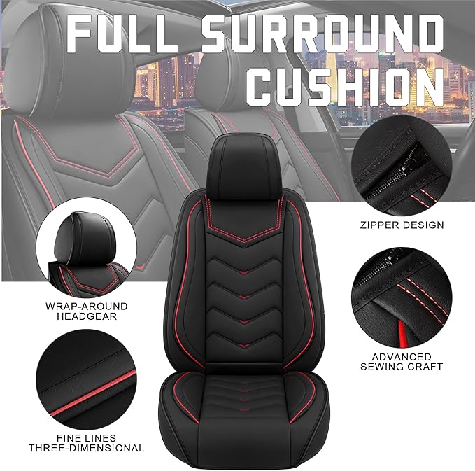 CTDS Car Seat Covers for Nissan Sentra 2000-2026, Stylish Sport Seat Cover, Premium Nappa Leather Car Seat Cover. Automobile Seat Covers Sets.(Standard 5 Seats/Black)