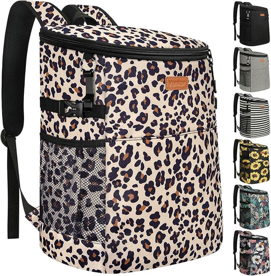 Camping Cooler Backpack 30 45 Cans, Soft Backpack Coolers Insulated Leak Proof Travel Cooler Bag Waterproof Lunch Picnic Beach Work Trip Thermal Bag Drink Beverage Beer Bag Cooler