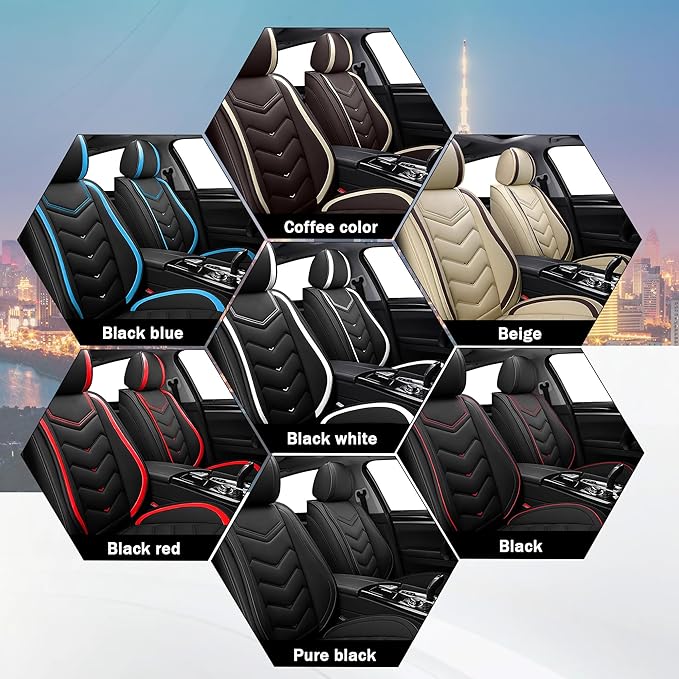 CTDS Car Seat Covers for Toyota RAV4 2000-2026, Stylish Sport Seat Cover, Premium Nappa Leather Car Seat Cover. Automobile Seat Covers Sets.(Standard 5 Seats/Black)