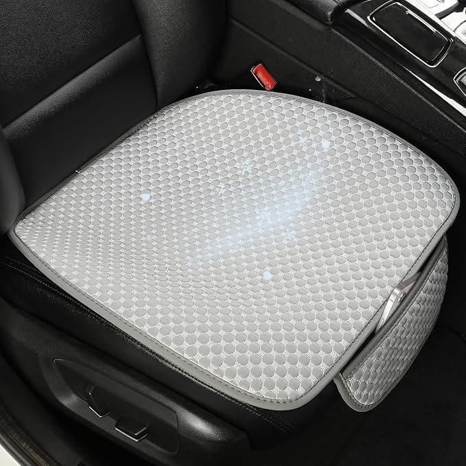 West Llama Car Seat Covers for Summer,Ice Silk Bottom Seat Covers for Cars Include 1 Piece Front Driver Seat Pad Mat Universal Fits 90% SUVs,Cars,Sedans(1Piece-Gray)