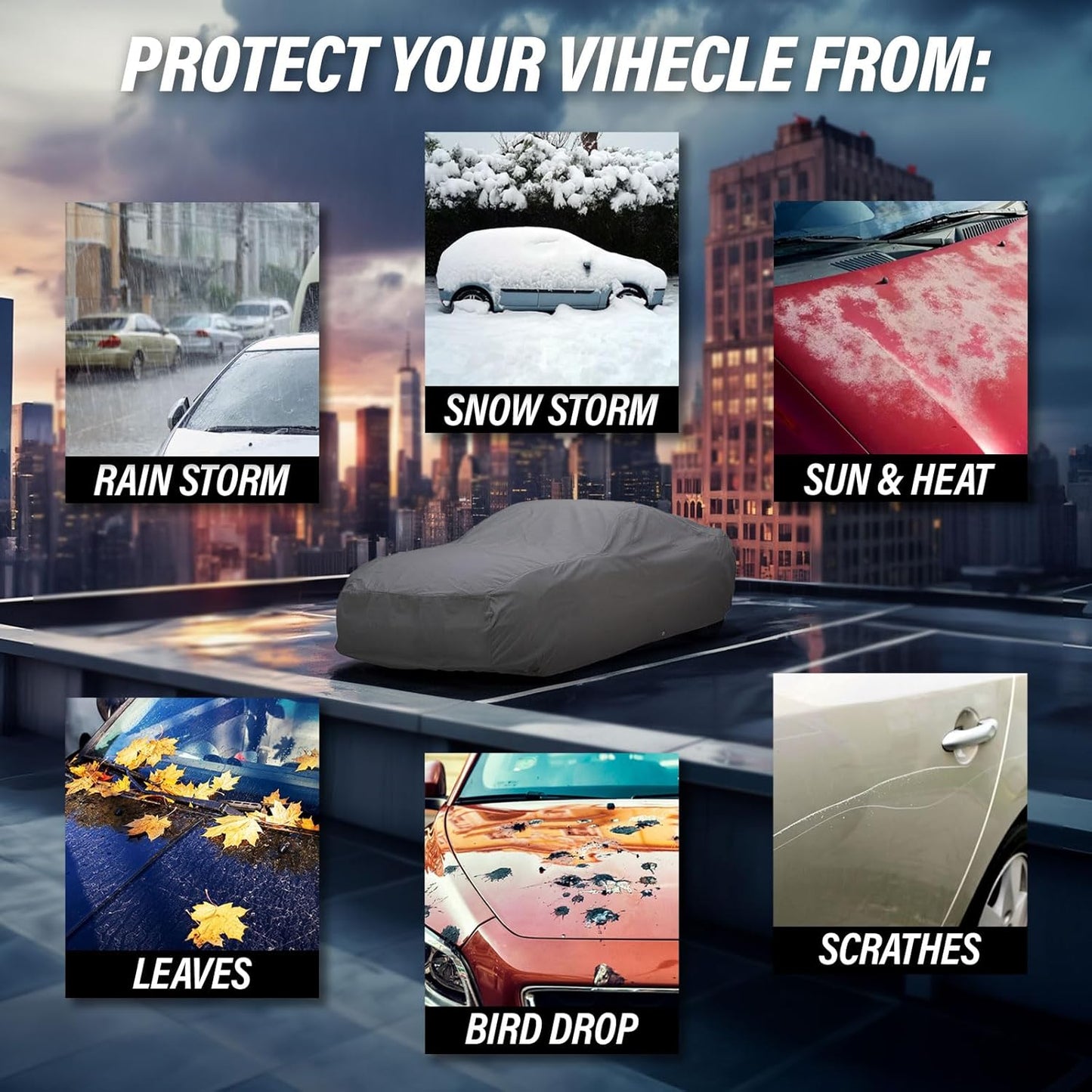 Supreme Full Car Cover – Semi Custom Fit for Full-Size Cars | Dustproof, Windproof, UV Protection, Breathable & Durable All-Weather Protection | Fits Volkswagen 411 1968-1972 Wagon 2-Door