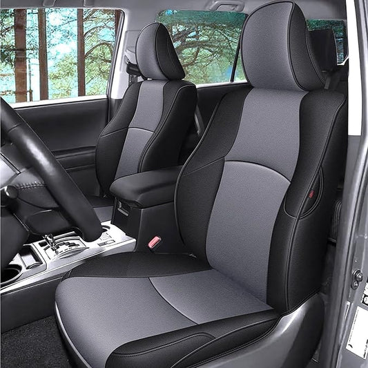 AOMSAZTO Custom Fit Seat Covers for Toyota 4Runner 2011-2024 Full Set Car Seats Cover for 4Runner Accessories Black&Grey(5 Seats Model Only)
