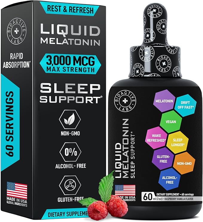 Liquid Melatonin 3mg and Dental Probiotics for Teeth and Gums Advanced Health Bundle