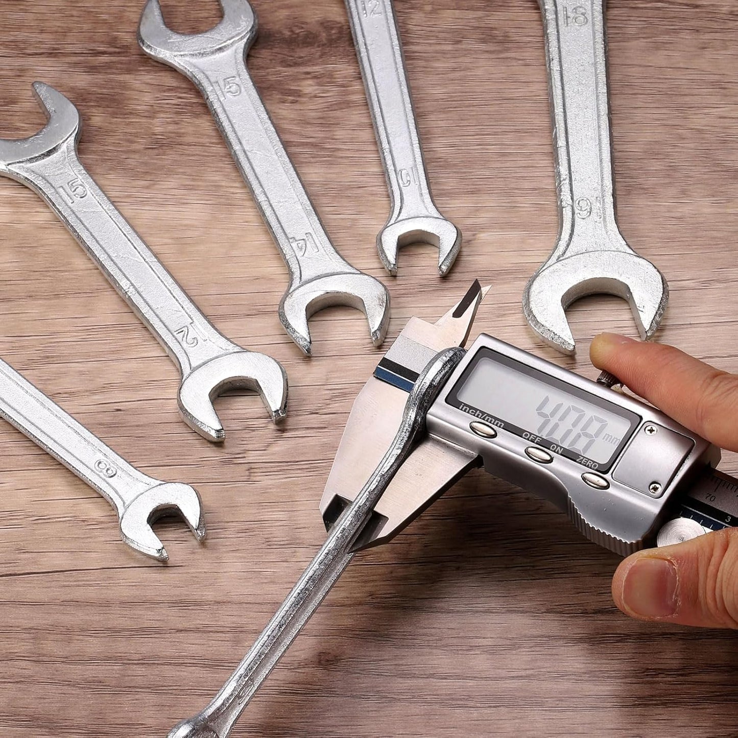 HARFINGTON 5pcs Double Open End Wrench 5.5mm x 7mm Metric 15 Degree Offset Angle Small Flat Head Wrench Galvanizing Open Ended Spanner for Automotive Repair Furniture Assembly