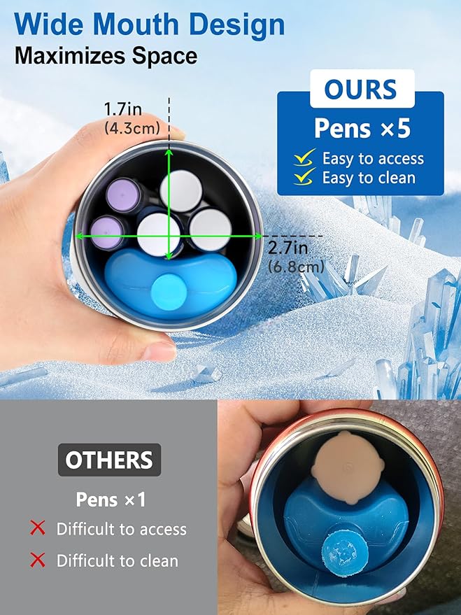 YOUSHARES Insulin Cooler Travel Case - 48H Non-Electric Cooling Bottle with TSA Approved Ice Pack, Diabetic Medication Pen Vials Refrigerator, Medical Carry Case Portable for 1–5 EpiPens
