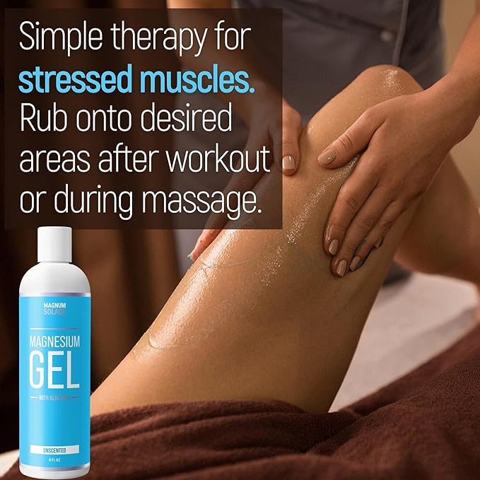 Magnesium Gel Topical for Muscles - Body Massage Gel with Pure Magnesium Chloride and Aloe Vera (Unscented)