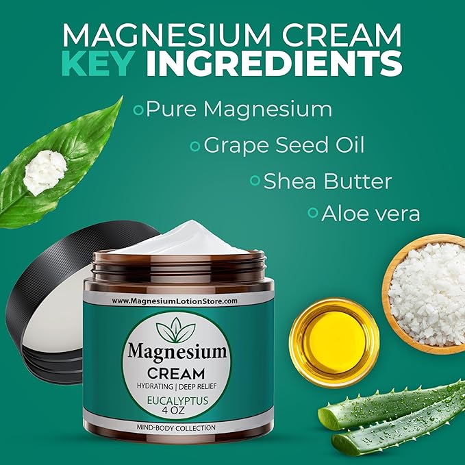 Magnesium Cream with Eucalyptus Scent – Refreshing & Moisturizing