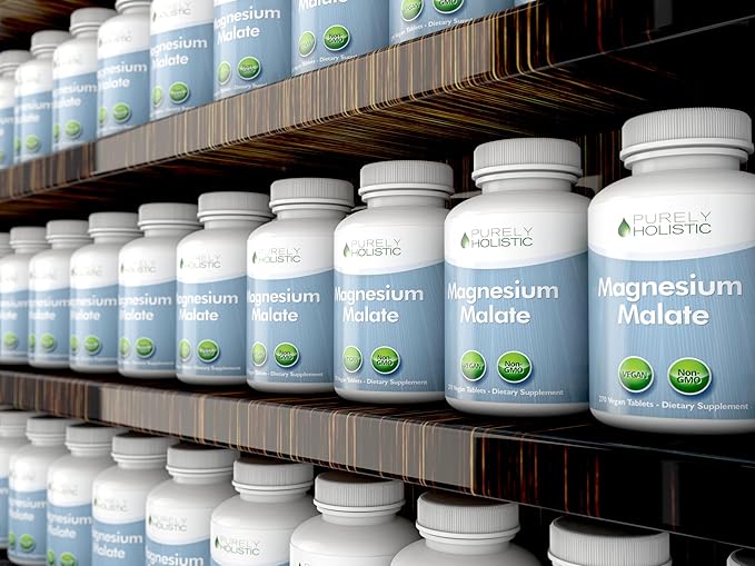 Magnesium Malate 400mg Tablets - 50% More 270 Vegetarian Tablets - Chelated Magnesium Supplement with Malic Acid - Promotes Energy Production and Muscle Recovery - High Absorption