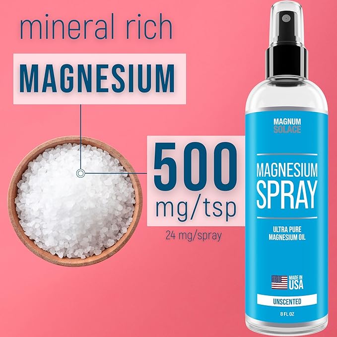Magnesium Spray - Magnesium Oil for Feet - Big 12 oz USP Grade Pure Magnesium Oil Spray - Made in USA Since 2008