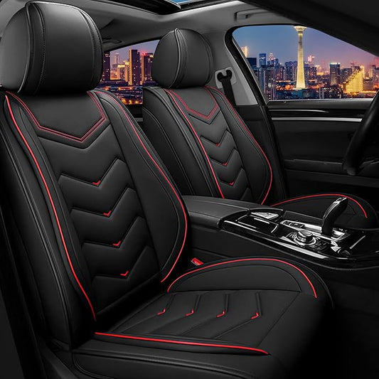CTDS Car Seat Covers for Toyota RAV4 2000-2026, Stylish Sport Seat Cover, Premium Nappa Leather Car Seat Cover. Automobile Seat Covers Sets.(Standard 2 Seats/Black)