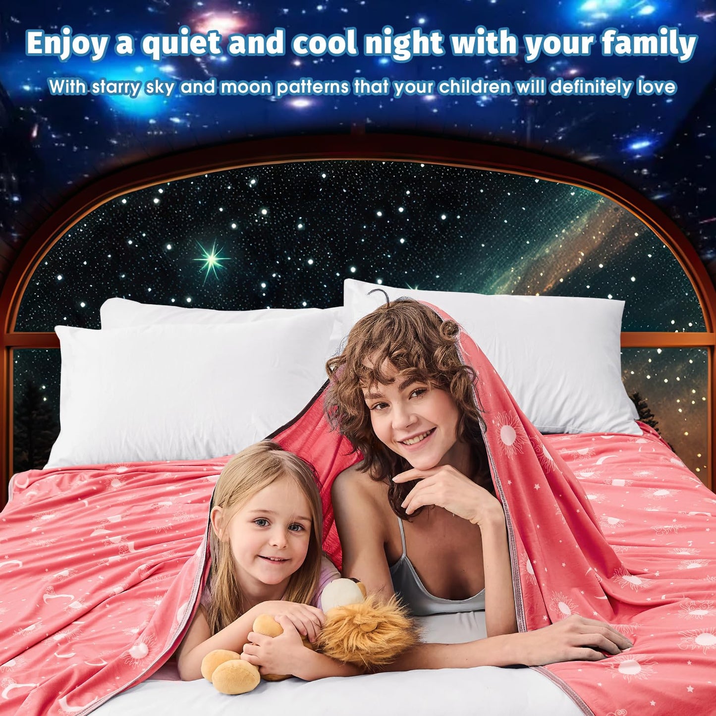 inhand Cooling Blanket Queen Size (90"x90") - Cooled Blankets for Hot Sleepers Lightweight Breathable Summer Blanket for Sleeping Night Sweats to Keep Cool in The Heat -Peach Pink