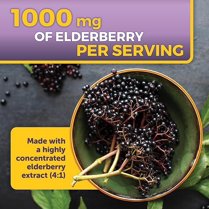 Viva Naturals Elderberry with Vitamin C and Zinc for Adults - 5 in 1 Sambucus Black Elderberry Capsules with Vitamin D3 5000 IU Immunity Supplement, Sambucus Elderberry Immune Support Supplement
