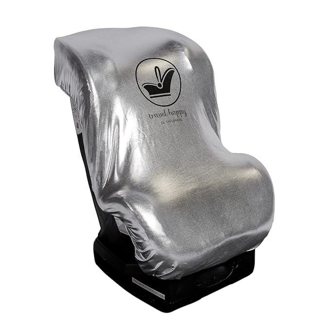 J.L. Childress Cooling Car Seat Heat Shield & Sun Shade Cover - Heat Protector & Cooler for Baby Car Seat, Reflective Summer Protection, Travel Accessories, Blocks UV Rays - Silver