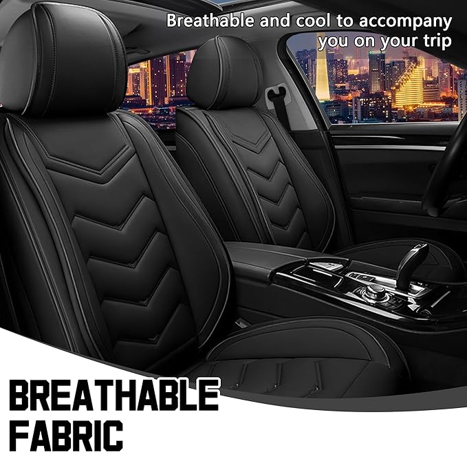 CTDS Car Seat Covers for Honda Civic 2000-2026, Stylish Sport Seat Cover, Premium Nappa Leather Car Seat Cover. Automobile Seat Covers Sets.(Standard 2 Seats/Pure Black)