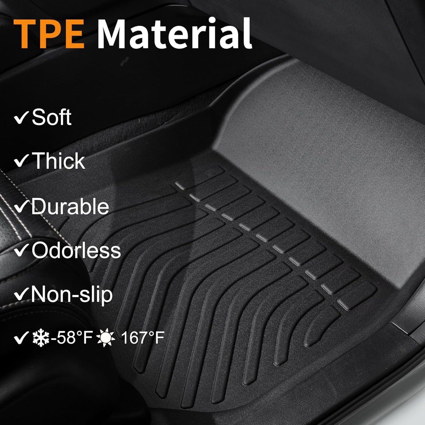 Binmotor-Floor Mats & Cargo Liner for for Cadillac XT4 2019-2025, All Weather Car Floor Mat TPE Rubber Mats Cargo Mat Trunk Mat for Cadillac XT4 Accessories