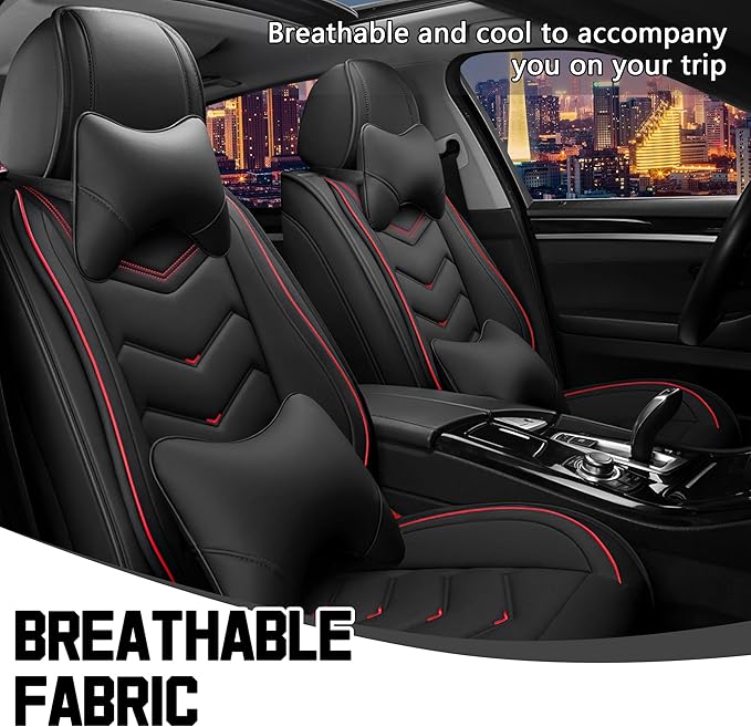 CTDS Car Seat Covers for Toyota RAV4 2000-2026, Stylish Sport Seat Cover, Premium Nappa Leather Car Seat Cover. Automobile Seat Covers Sets.(Luxury 2 Seats/Black)