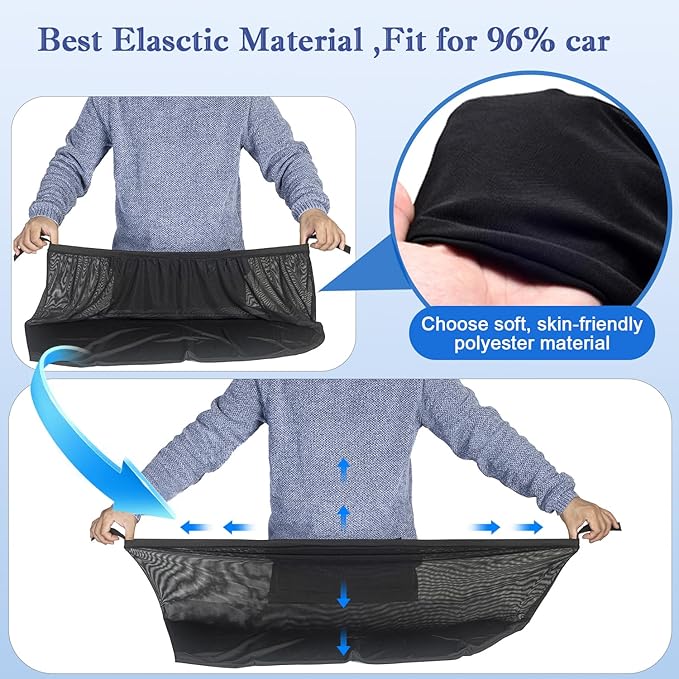 Car Rear Side Window Shades for Pickup Trucks,7 Seats Larger SUVs, Super Stretchy Mesh Car Sun Shades Mosquito Nets Covers, Anti-Sun Glare, Reduce UV Rays,Privacy Protecstion,2 Pack