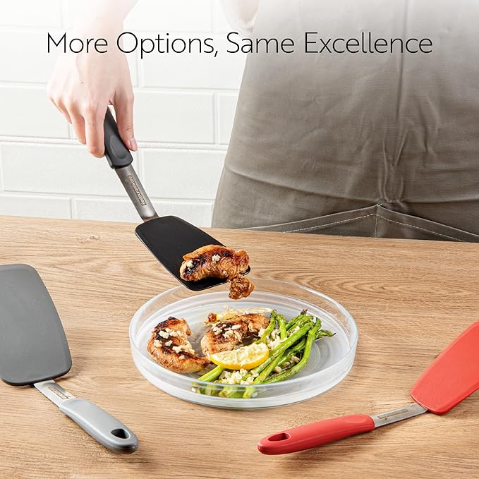 Restaurantware Silicone Spatula 1 Count 13.3 Inches Flexible Heat Resistant Silicone Turner, Turquoise Nonstick Kitchen Cooking Flipper With Soft Touch Rubber Handle, Dishwasher-Friendly Ergonomic