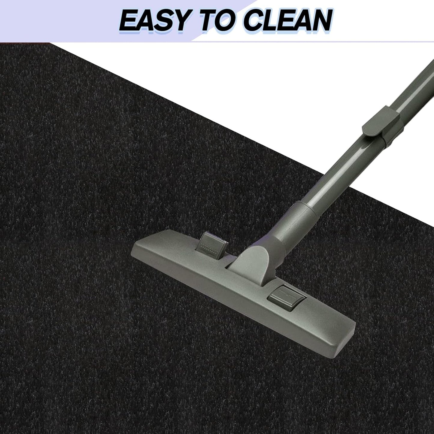 Custom Size Backed Non-Slip Area Rugs Runner, Easy Clean, Waterproof Runner Rugs for Hallway Entryway, Kitchen, Laundry, 4FT x 30FT, Black