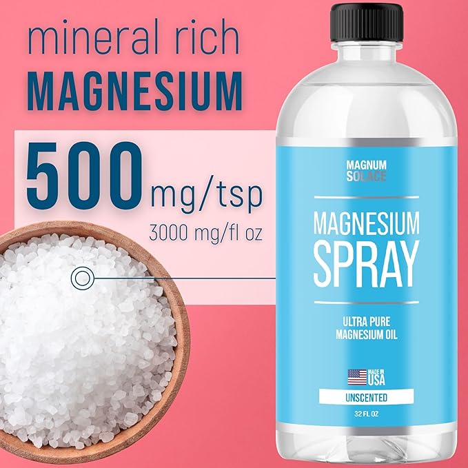 Magnesium Spray - Big 32 oz USP Grade Pure Magnesium Oil Spray - Made in USA Since 2008
