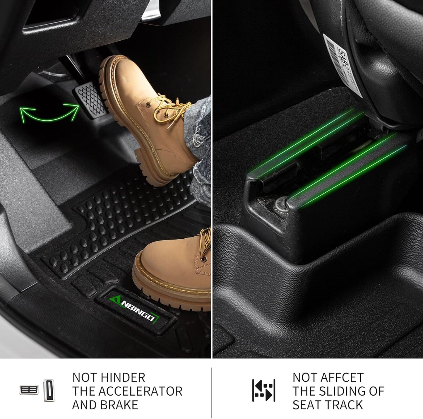 ANBINGO®-Floor Mats Custom for 2024 2025 Ford Ranger (SuperCrew Cab) All Weather for Ford Ranger Floor Mats Protection TPE Waterproof Ranger Car Floor Liners, for 2024 Ranger Accessories
