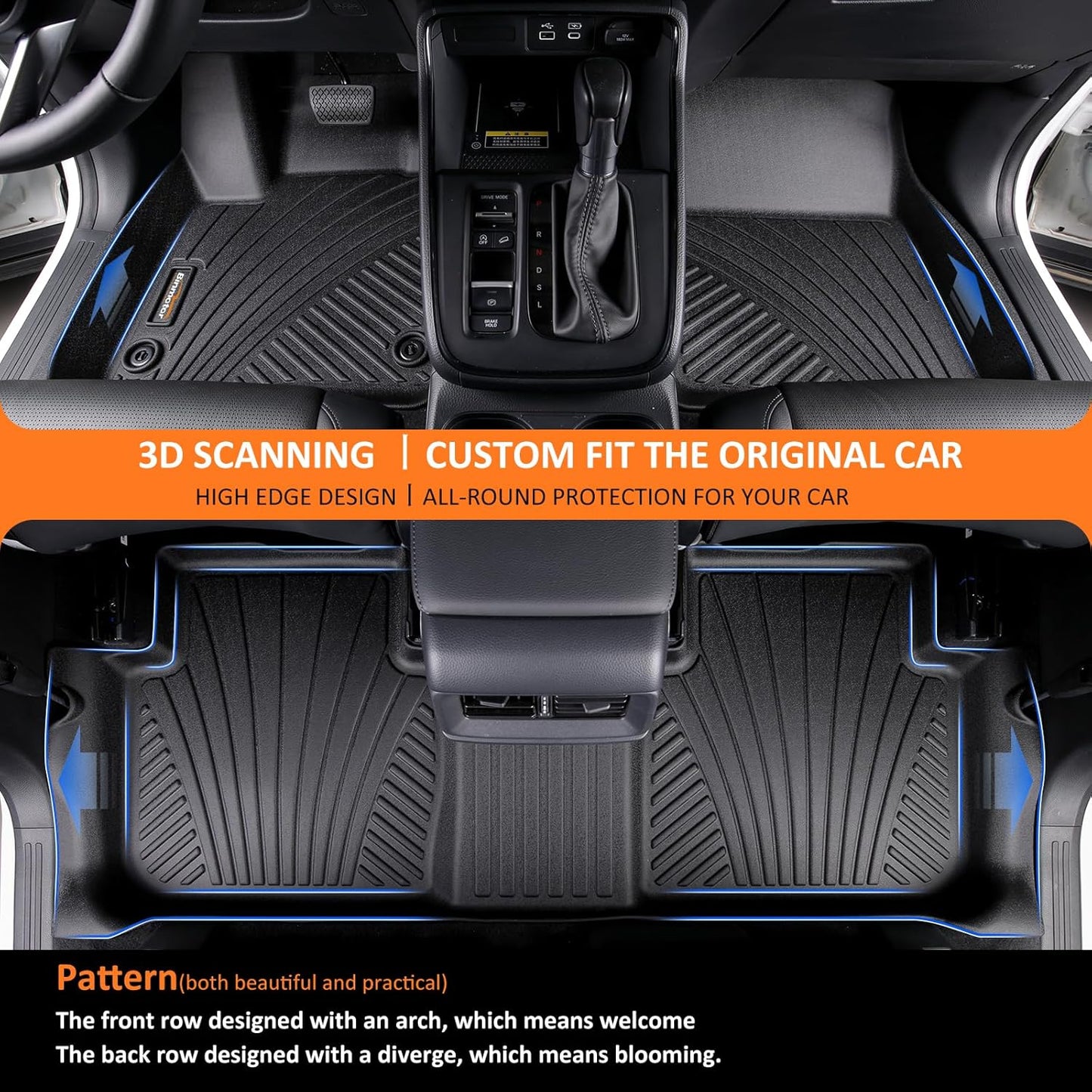 Binmotor-All Weather Floor Mats Cargo Liner for Mazda CX-5 2017 2018 2019 2020 2021 2022, Car Floor Mat CX5, Trunk Cargo Mat for Mazda CX5 Accessories Car Mats