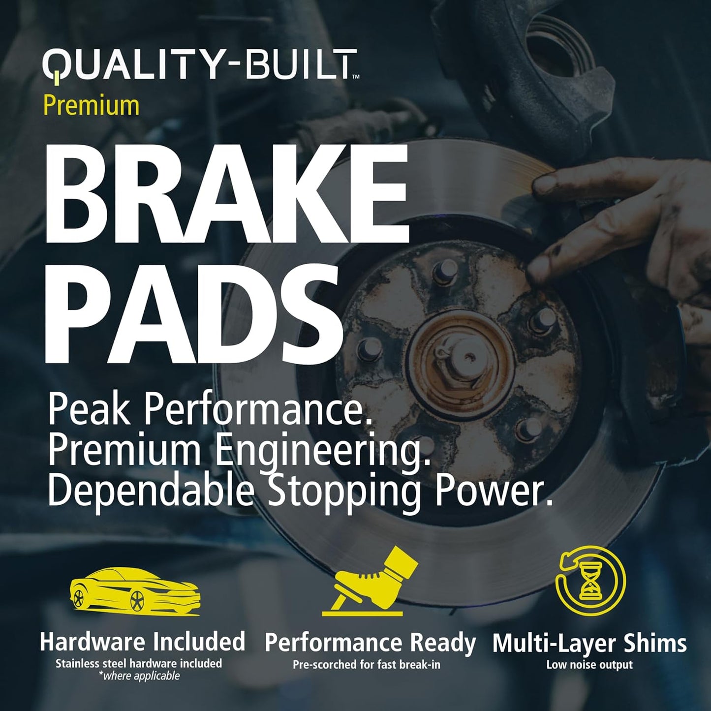 Premium Ceramic Rear Brake Pads (1001-1585C) Compatible with Acura MDX 2014-2016, Acura ZDX 2010-2013, Honda Passport 2019-2025, Honda Pilot 2012-2022, Honda Ridgeline 2017-2025