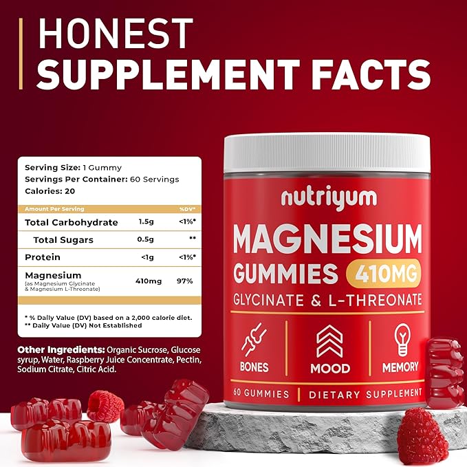 Magnesium Glycinate & L-Threonate Complex 410mg - Pack of 2