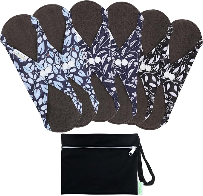 wegreeco Reusable Sanitary Pads - Cloth Sanitary Pads | Light Incontinence Pads | Reusable Menstrual Pads - 1 Cloth Mini Wet Bag (Small, Leaves 02)