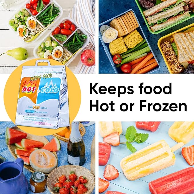Superio Hot and Cold Insulated Bags for Food Delivery, Grocery Shopping Bags, Food Storage for Hot and Frozen Food for Travel, Disposable Cooler Bag, Reinforced Thermal Lunch Bag (24, 13"x7"x15.5")