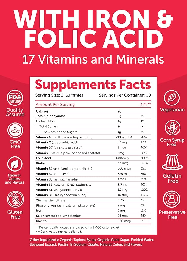 Lunakai Prenatal and Vitamin D3 Gummies Bundle - Pregnancy Multivitamin Gummy with Iron & Folic Acid - Immunity, Bone and Mood Support Supplement for Adults - 30 Days Supply