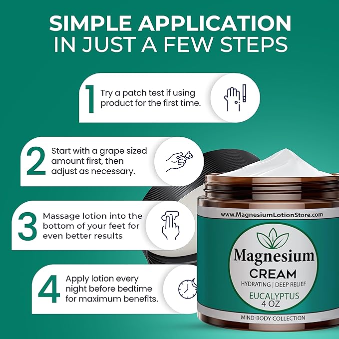 Magnesium Cream with Eucalyptus Scent – Refreshing & Moisturizing