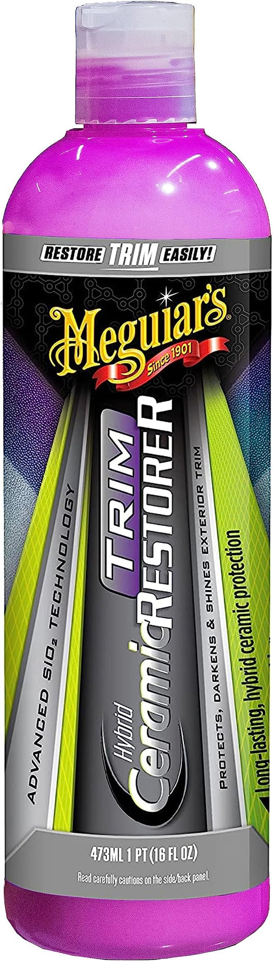 Meguiar's Hybrid Ceramic Trim Restorer, Car Trim Plastic Restorer - 16 Oz Bottle