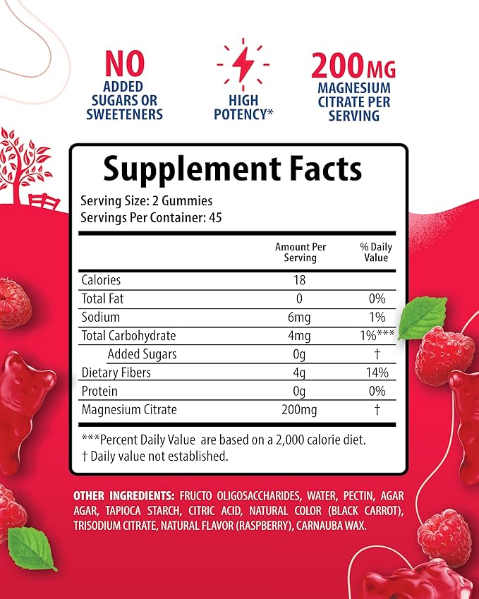 Magnesium Gummies for Adults & Magnesium Gummies for Kids & Adults - 100mg - Calm Magnesium Chews - Magnesium Citrate Chewable Supplement for Mood & Muscle Support