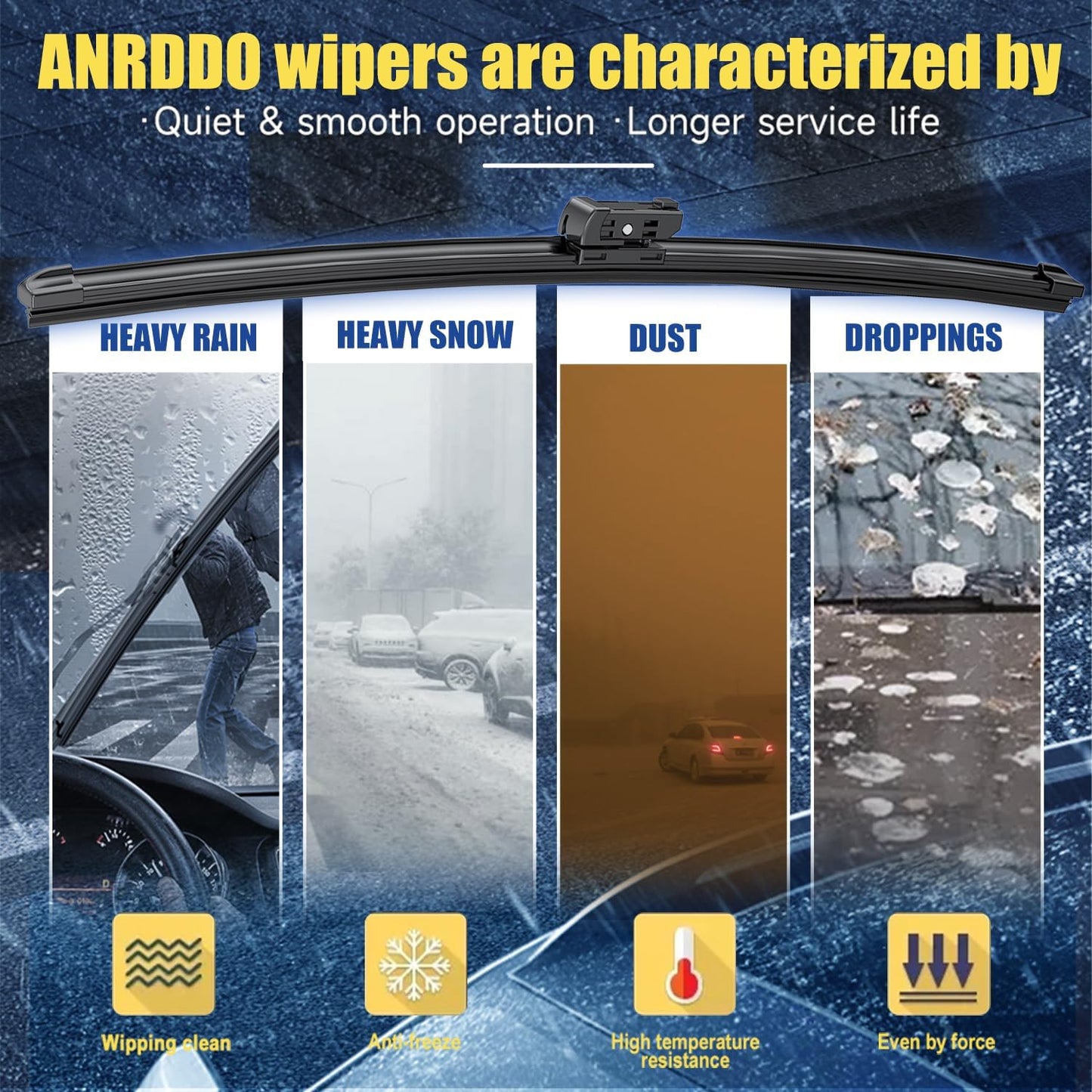 3 Wipers Factory Replacement For Q5 2009-2017,SQ5 2014-2017, RS Q3 2021-2022,Porsche Panamera 2017-2023 Original Equipment Windshield Wiper Blades Set 24"+20" +13" (Set of 3) Top Lock