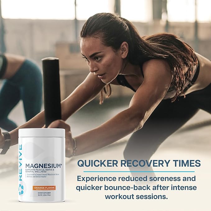 Revive MD Magnesium Powder Supplement - Magnesium Carbonate & Taurate Powder Drink Supports Healthy Bones, Muscles, & Nerves - Vegan-Friendly, Gluten-Free & Soy-Free - 30 Servings, Raspberry Lemonade