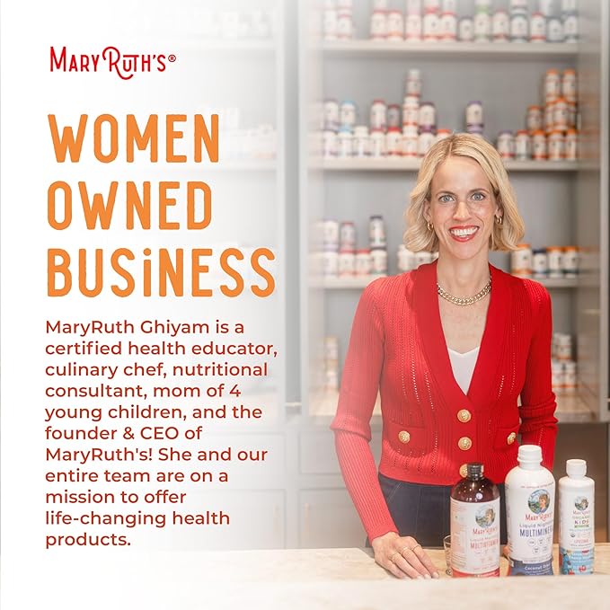 MaryRuth's Liquid Multivitamin + Hair Growth | Biotin 10000mcg | Lustriva Hair Growth Supplement | Clinically Tested in Women for Thicker Hair & Facial Wrinkle | Skin Care | Ages 18+ | 15.22 Fl Oz