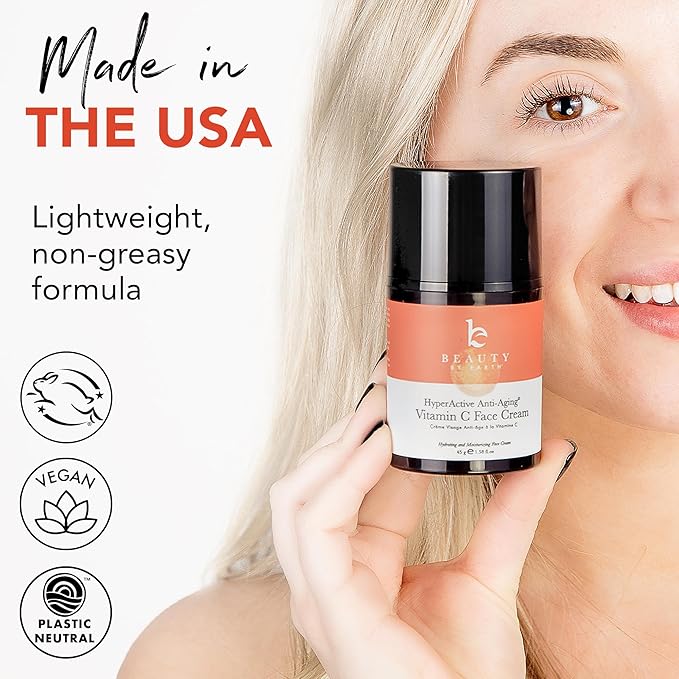 Beauty by Earth Vitamin C Face Cream and Serum - USA Made with Organic & Natural Ingredients