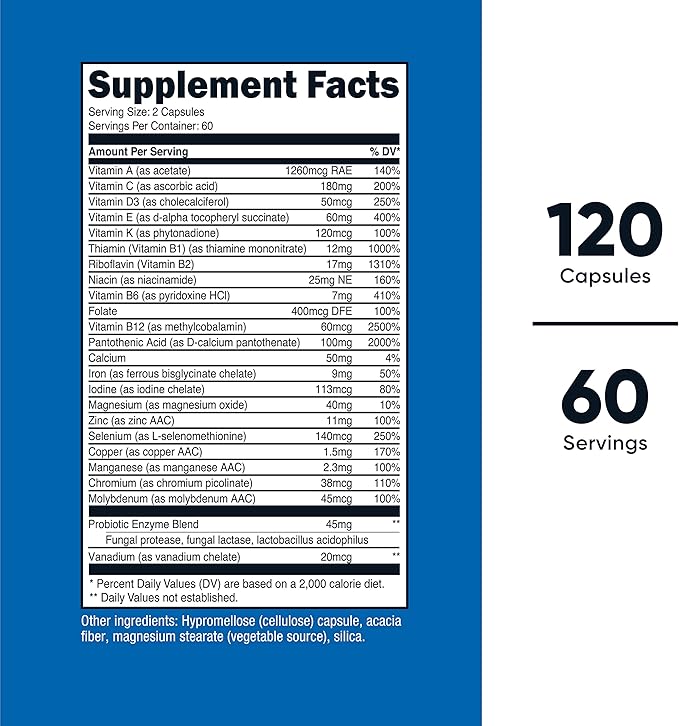 Nutricost Multivitamin with Probiotics 120 Vegetarian Capsules (3 Bottles) - Packed with Vitamins & Minerals