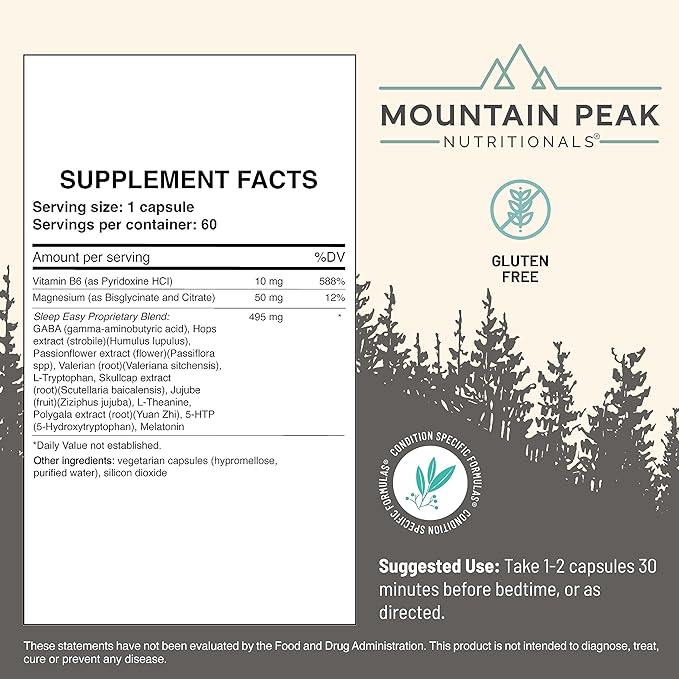 Mountain Peak Nutritionals Sleep & Mood Support Combo Pack – 5-HTP, Amino Acids, Melatonin, Magnesium & Serotonin Boosting Ingredients – Hypoallergenic Supplements for Relaxation & Well-Being