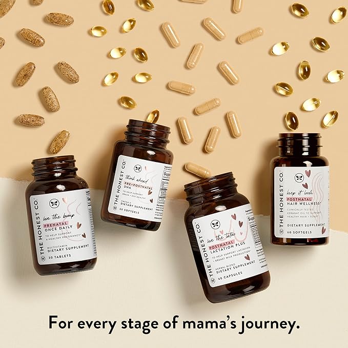 The Honest Company Love the Bump Prenatal Once Daily Supplement | NSF Certified, Non GMO Multivitamin | 30 Count Tablets