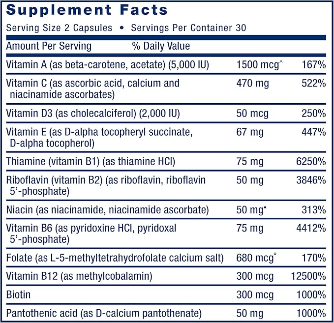 Life Extension Two-Per-Day Multivitamin - for Heart, Brain, Blood Vessel & Cellular Health – Essential Vitamins & Minerals for Well-Being - Two Per Day - Gluten-Free – Non-GMO – 60 Capsules