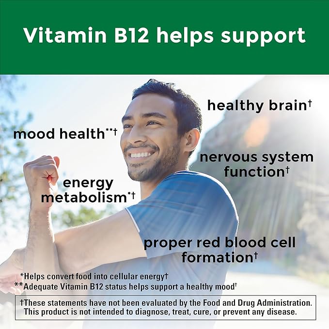 Nature Made Vitamin B12 1000 mcg, Dietary Supplement For Energy Metabolism Support, 75 Time Release Tablets, 75 Day Supply