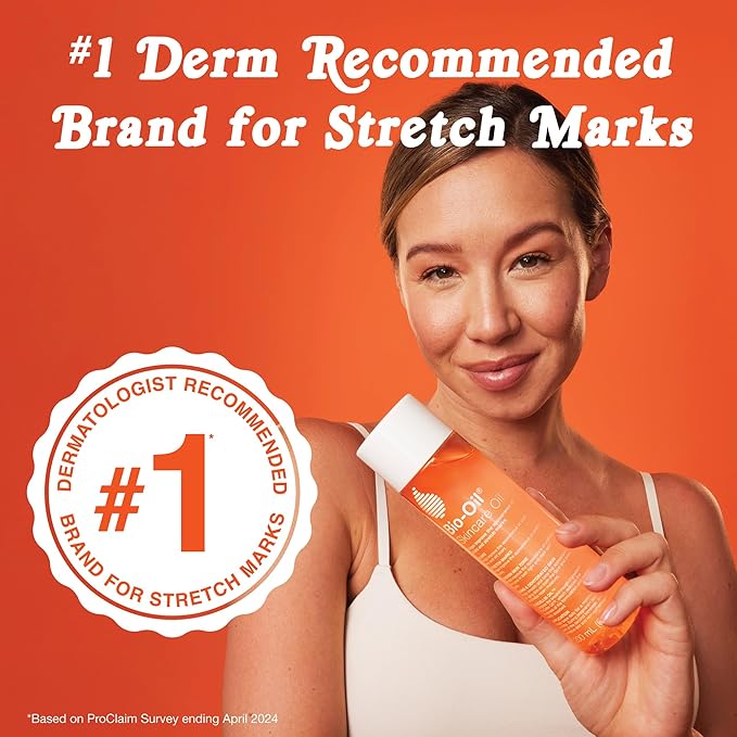 Bio-Oil Skincare Body Oil Serum for Scars and Stretch Marks, Face and Body Moisturizer with Vitamin E & A for Sensitive Dry Skin, Dermatologist Recommended, Travel Size, .85 oz, Pack of 3