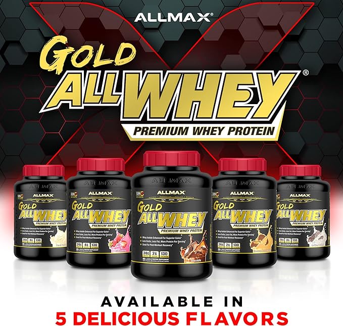 ALLMAX GOLD ALLWHEY, Chocolate Peanut Butter - 5 lb - 24 Grams of Protein Per Scoop - Gluten Free, Low Carb & Low Sugar - Approx. 71 Servings