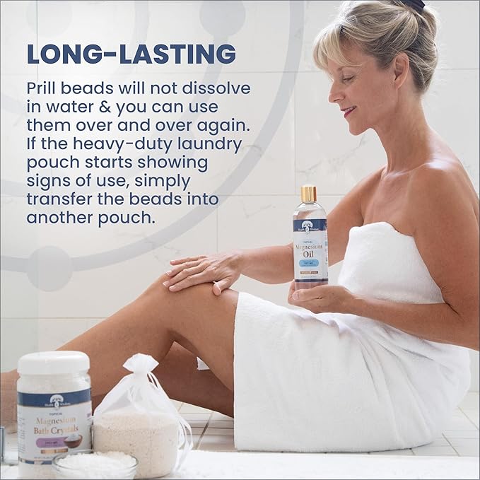Health and Wisdom Magnesium Prills - Structured Water Devices, Magnesium Laundry Beads, Topical Magnesium, Precious Mineral, Magnesium Water, Deionized Water, Magnesium Soak - 16 Ounces