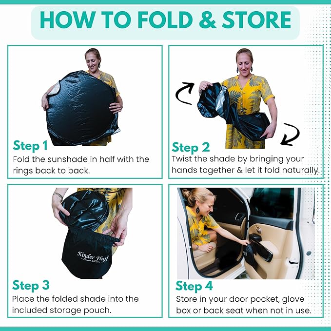 Windshield Sun Shade -Certified 99.87% UVB & 99.02% UVA Car Sun Shade. Award Winning Sunshade - Patented Technology | Compatible for Honda HRV (2023-2026) | Car Shades by Kinder Fluff