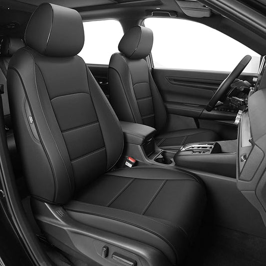 AOMSAZTO Custom Fit Car Seat Covers for Honda CRV: 2023 2024 2025 2026 Full Set Faux Leather Car Seat Cover Waterproof (5 Seats,Black)