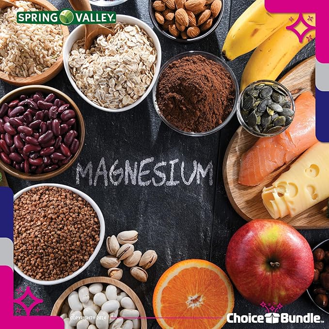 Spring Valley Magnesium Bone & Muscle Health Tablets 400 mg 250 Ct 4 pk (1,000 Total) + “Vitamin Vitality” Guide & Pill Container (6 Items)!