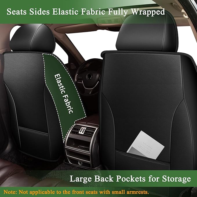 Bling Diamond Embroidered Seat Covers for Toyota Corolla 2000-2019,Full Set 5 Seats,Sparkle Rhinestone Breathable Perforated Faux Leather Car Seat Covers for Women (Black)